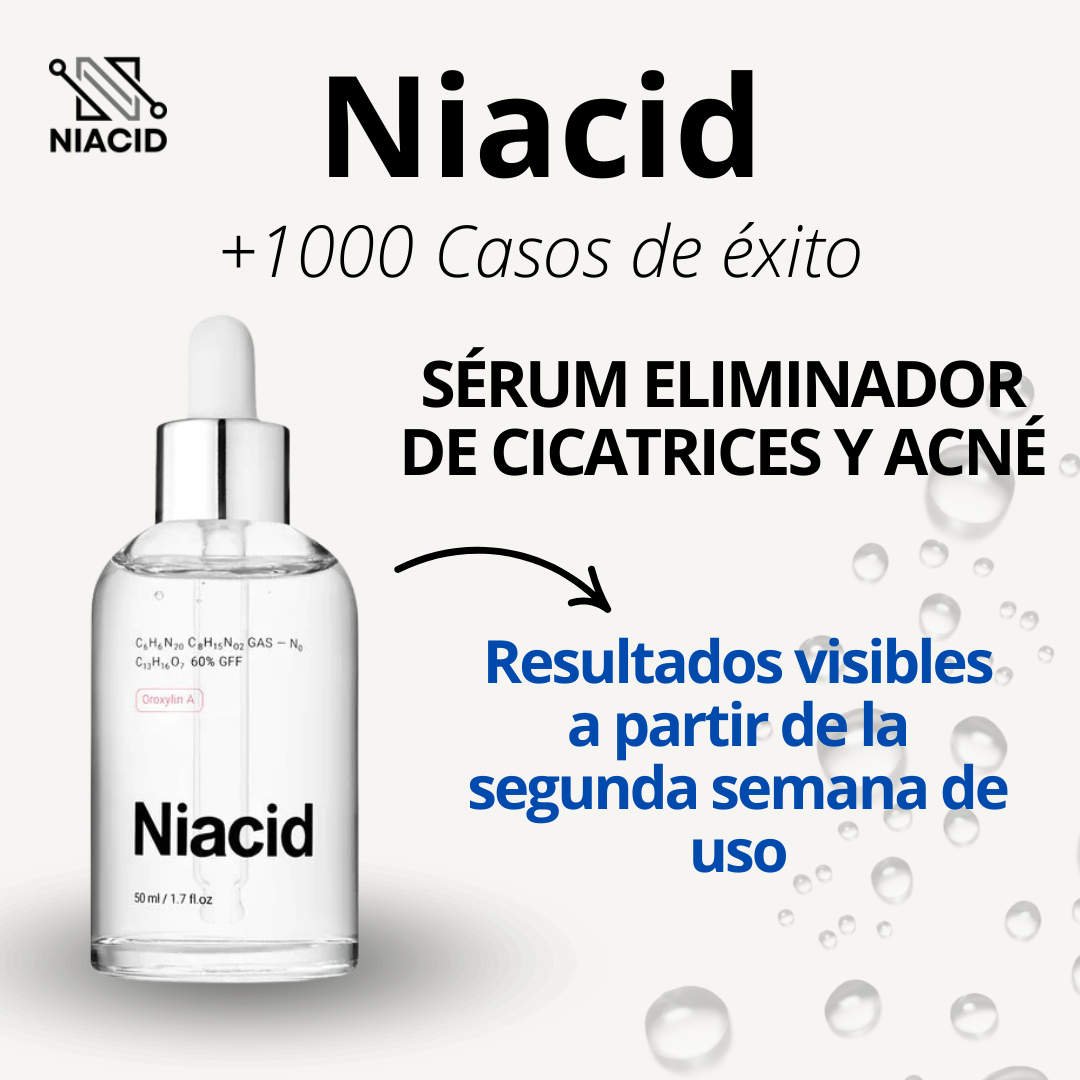 Niacid |elimina acné y cicatrices de espalda y cara